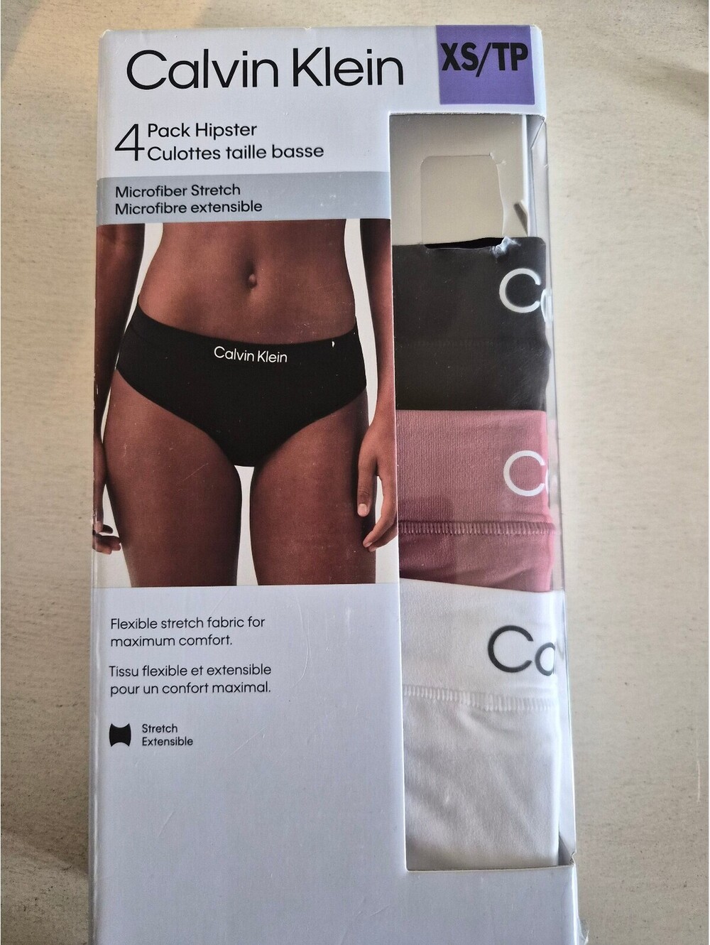Calvin Klein 3 Pack Hipster Microfiber Stretch Panties - XS 0275